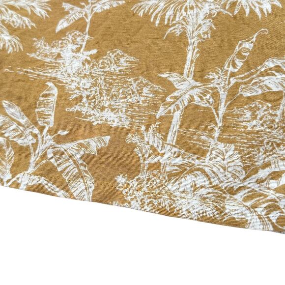 American Eagle Cotton Linen Blend Wide Leg Crop Pants Lined Belted Size S Gold - Picture 13 of 13